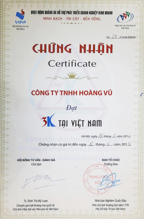 Chứng nhận 3K tại Việt Nam