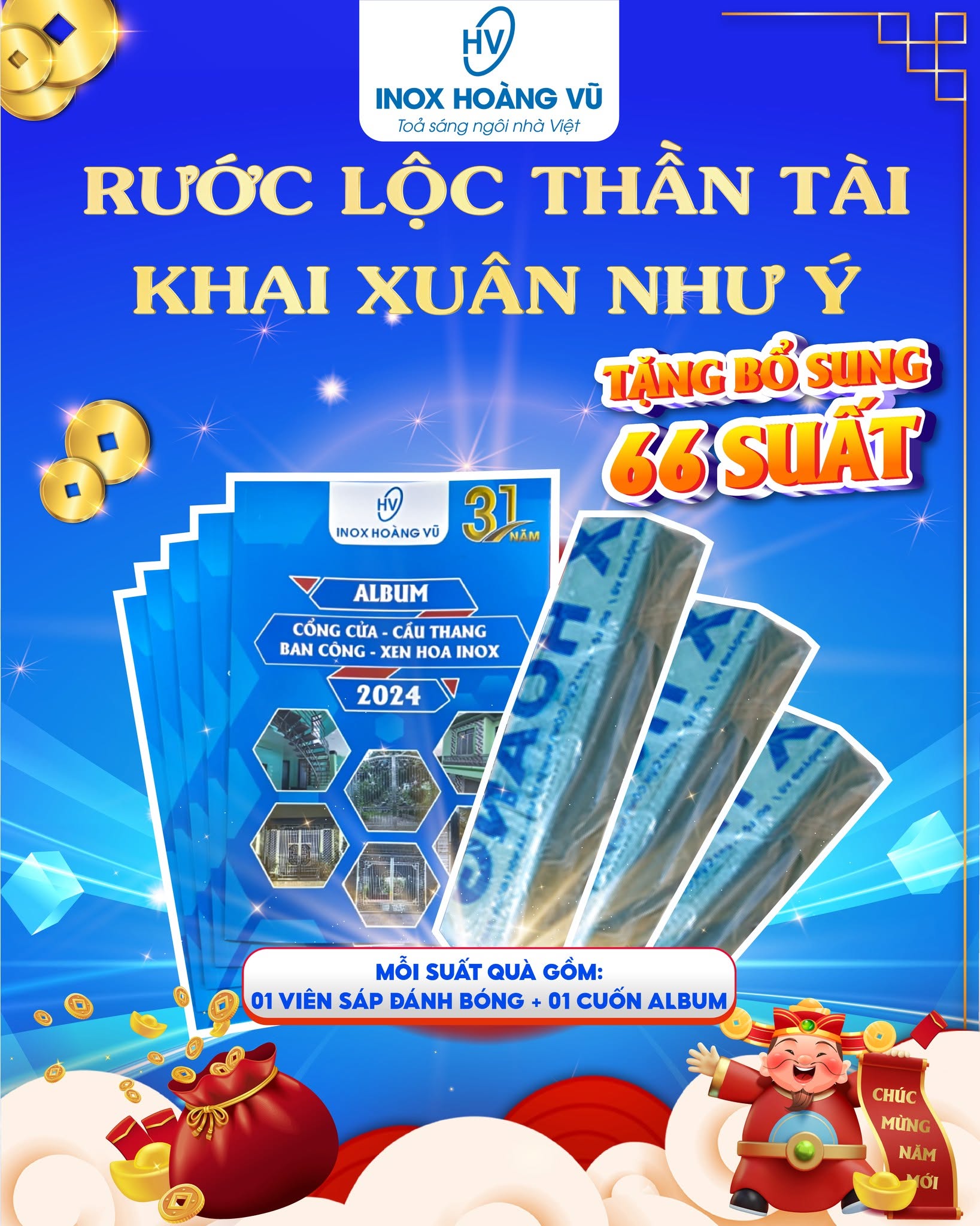 TẶNG BỔ SUNG 66 SUẤT QUÀ "RƯỚC LỘC THẦN TÀI - KHAI XUÂN NHƯ Ý" ĐẾN ANH EM THỢ CƠ KHÍ INOX